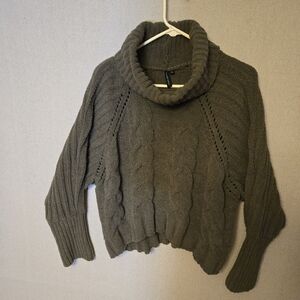 Moon And Madison Cozy Cable Knit Oversize Turtleneck Sweater